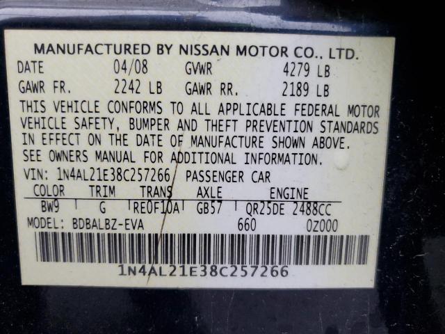 Photo 11 VIN: 1N4AL21E38C257266 - NISSAN ALTIMA 