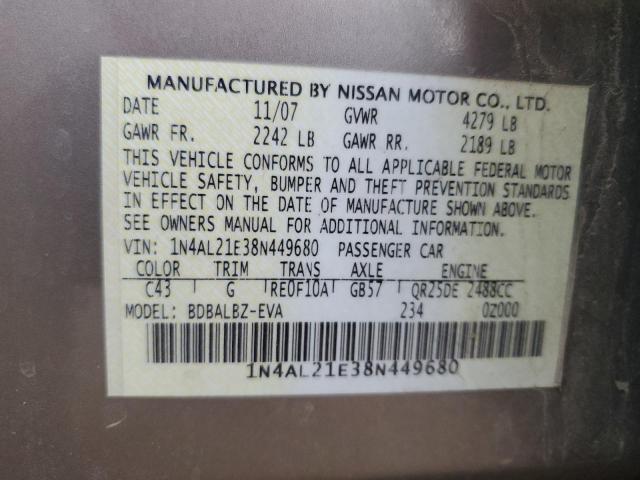 Photo 11 VIN: 1N4AL21E38N449680 - NISSAN ALTIMA 