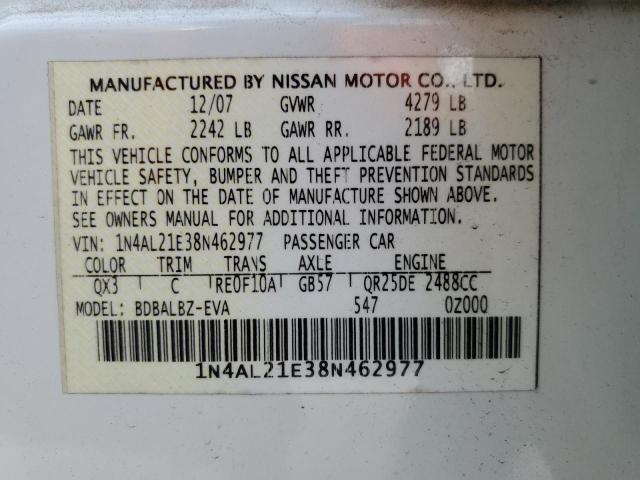 Photo 11 VIN: 1N4AL21E38N462977 - NISSAN ALTIMA 