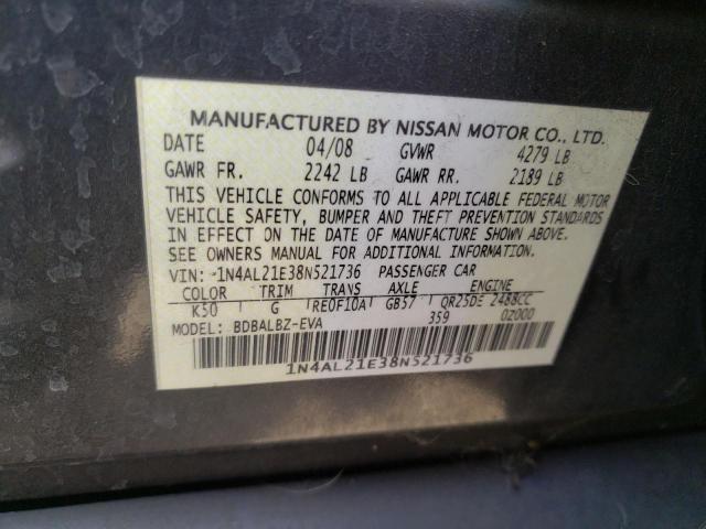 Photo 12 VIN: 1N4AL21E38N521736 - NISSAN ALTIMA 