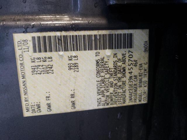 Photo 9 VIN: 1N4AL21E39N455707 - NISSAN ALTIMA 2.5 