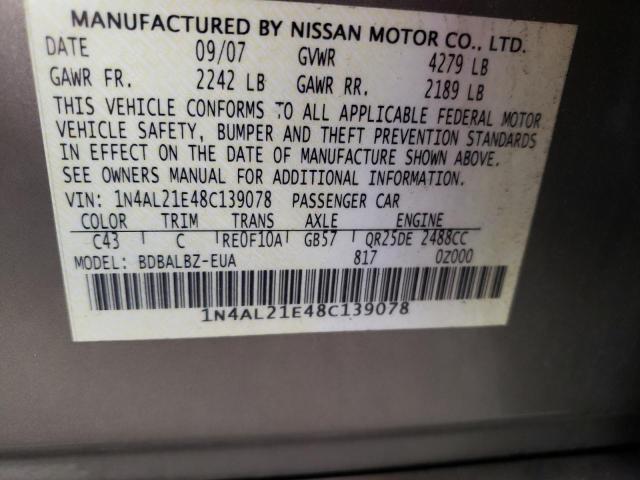 Photo 11 VIN: 1N4AL21E48C139078 - NISSAN ALTIMA 