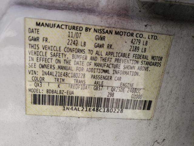 Photo 9 VIN: 1N4AL21E48C180228 - NISSAN ALTIMA 2.5 