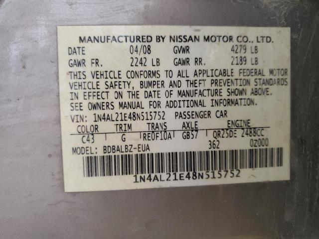 Photo 11 VIN: 1N4AL21E48N515752 - NISSAN ALTIMA 