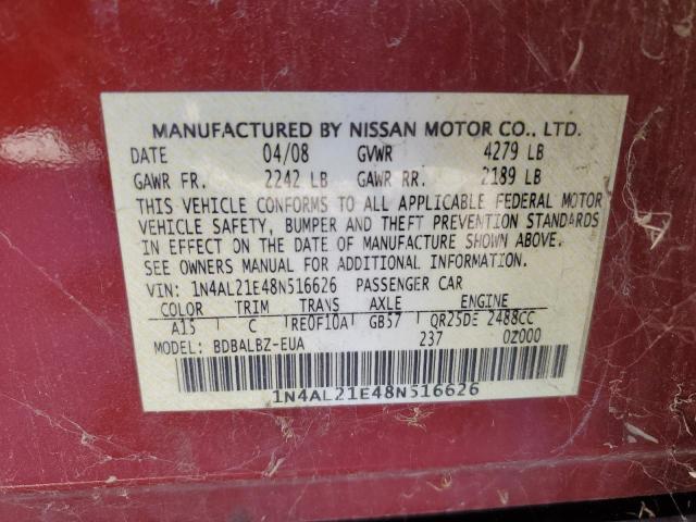 Photo 11 VIN: 1N4AL21E48N516626 - NISSAN ALTIMA 2.5 