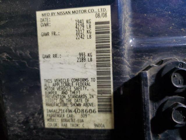 Photo 11 VIN: 1N4AL21E49N408606 - NISSAN ALTIMA 