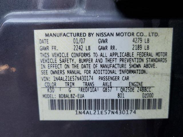 Photo 11 VIN: 1N4AL21E57N430174 - NISSAN ALTIMA 2.5 