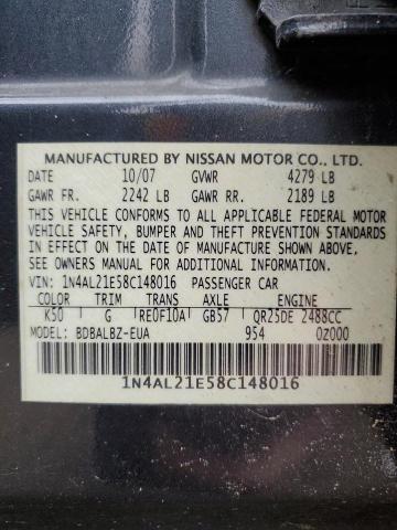 Photo 11 VIN: 1N4AL21E58C148016 - NISSAN ALTIMA 2.5 