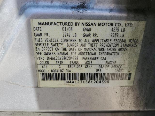 Photo 11 VIN: 1N4AL21E58C204598 - NISSAN ALTIMA 2.5 