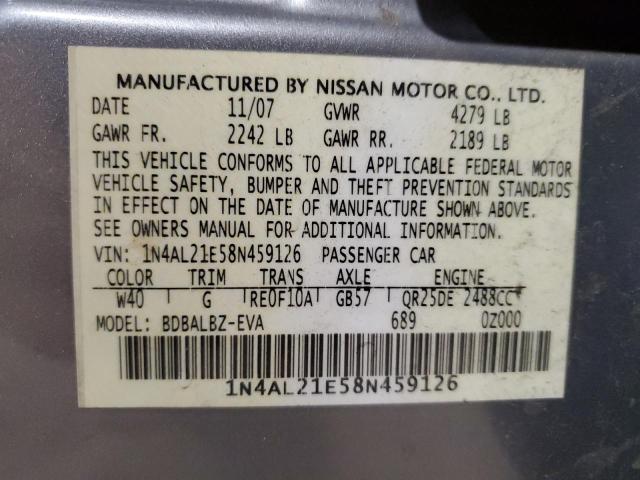 Photo 11 VIN: 1N4AL21E58N459126 - NISSAN ALTIMA 