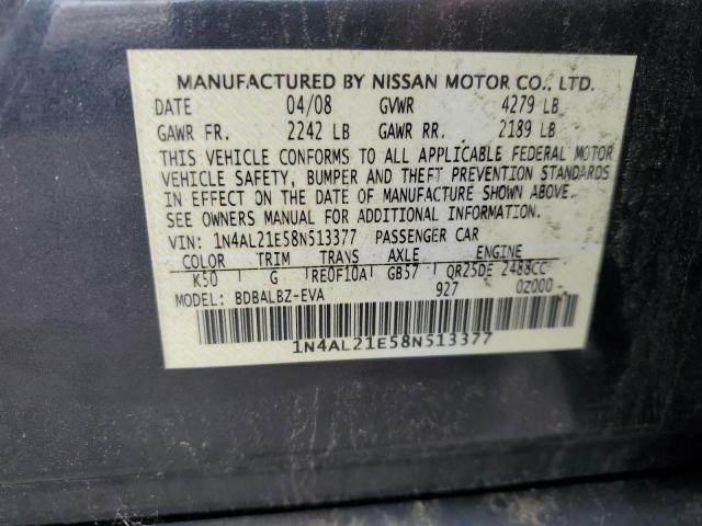 Photo 12 VIN: 1N4AL21E58N513377 - NISSAN ALTIMA 2.5 