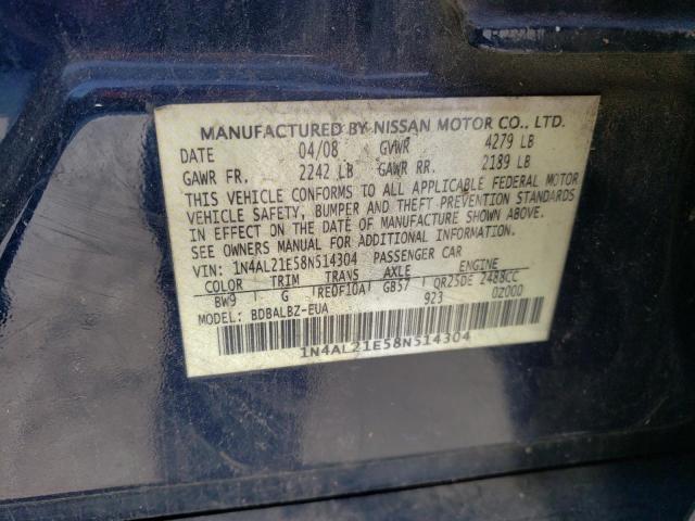 Photo 11 VIN: 1N4AL21E58N514304 - NISSAN ALTIMA 