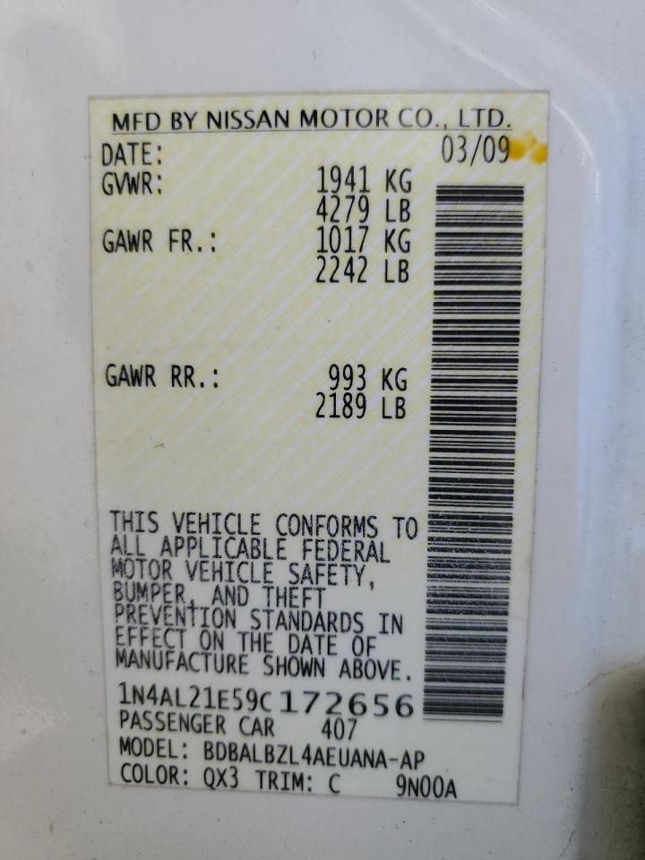 Photo 12 VIN: 1N4AL21E59C172656 - NISSAN ALTIMA 