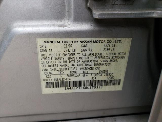 Photo 9 VIN: 1N4AL21E68C170333 - NISSAN ALTIMA 2.5 