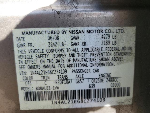 Photo 11 VIN: 1N4AL21E68C274109 - NISSAN ALTIMA 