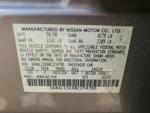 Photo 11 VIN: 1N4AL21E68C274790 - NISSAN ALTIMA 