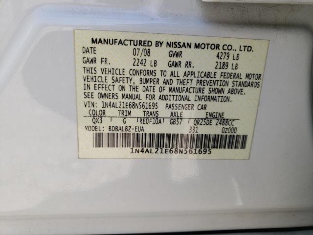 Photo 12 VIN: 1N4AL21E68N561695 - NISSAN ALTIMA 2.5 