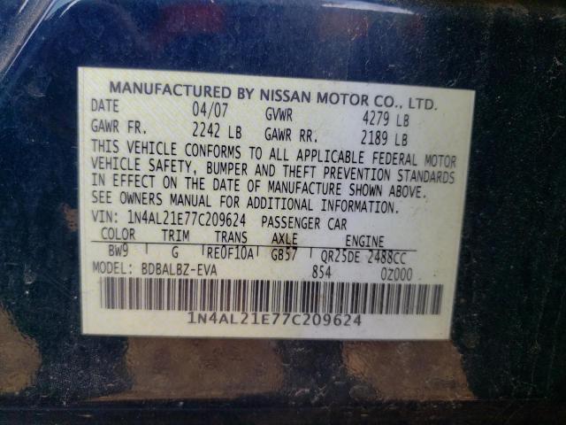 Photo 11 VIN: 1N4AL21E77C209624 - NISSAN ALTIMA 