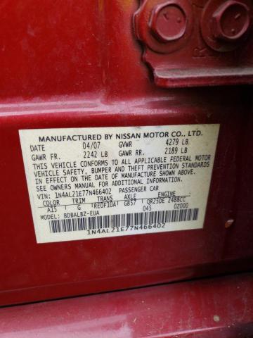 Photo 11 VIN: 1N4AL21E77N466402 - NISSAN ALTIMA 