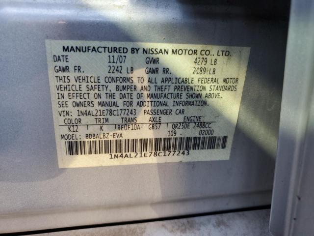 Photo 12 VIN: 1N4AL21E78C177243 - NISSAN ALTIMA 2.5 