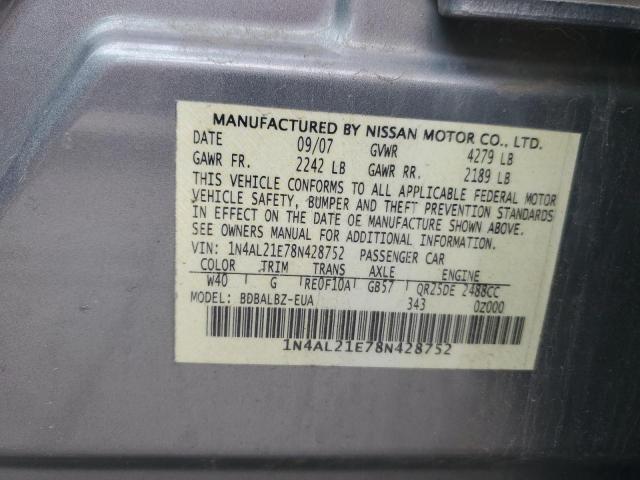 Photo 11 VIN: 1N4AL21E78N428752 - NISSAN ALTIMA 