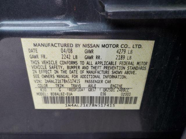 Photo 11 VIN: 1N4AL21E78N517415 - NISSAN ALTIMA 