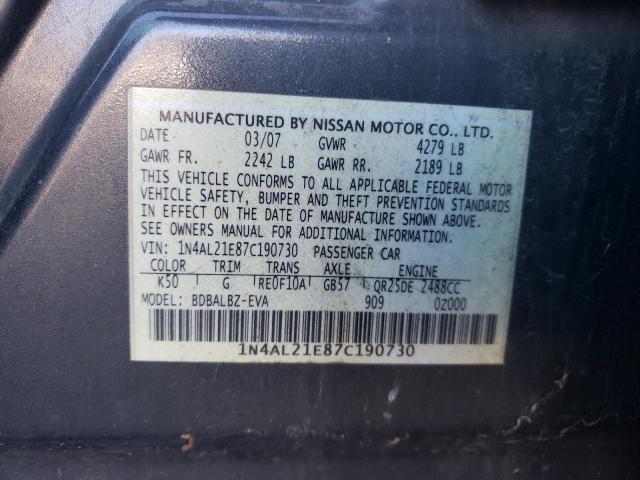 Photo 11 VIN: 1N4AL21E87C190730 - NISSAN ALTIMA 