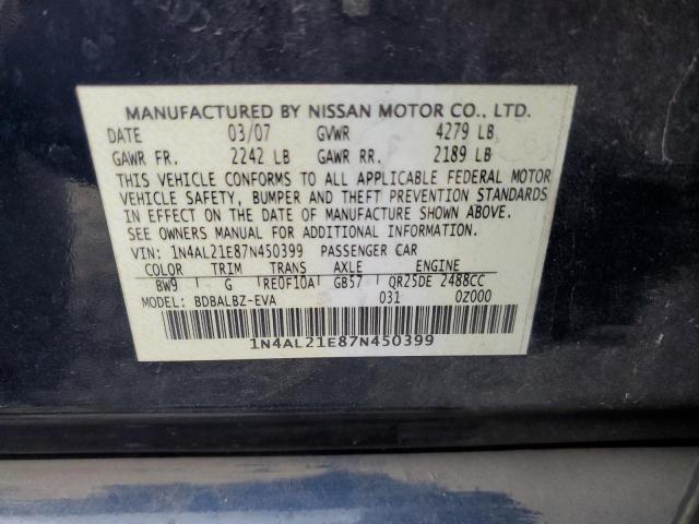 Photo 11 VIN: 1N4AL21E87N450399 - NISSAN ALTIMA 