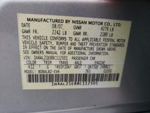 Photo 11 VIN: 1N4AL21E88C112501 - NISSAN ALTIMA 2.5 