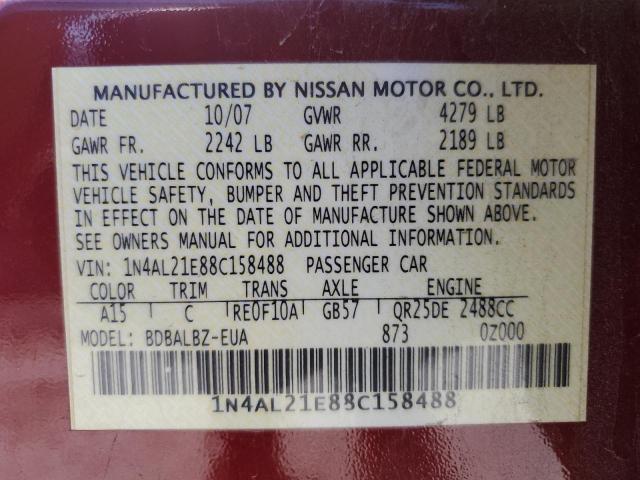 Photo 12 VIN: 1N4AL21E88C158488 - NISSAN ALTIMA 