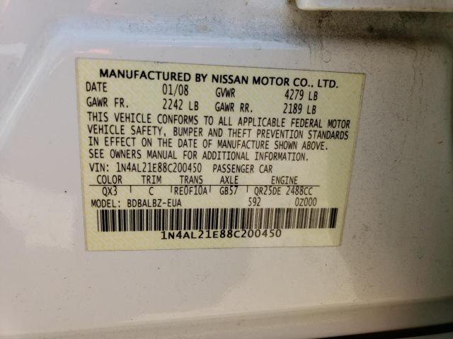 Photo 11 VIN: 1N4AL21E88C200450 - NISSAN ALTIMA 