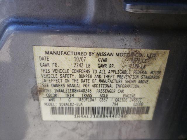 Photo 9 VIN: 1N4AL21E88N440246 - NISSAN ALTIMA 2.5 