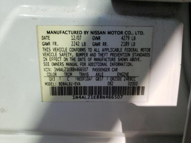 Photo 11 VIN: 1N4AL21E88N466507 - NISSAN ALTIMA 