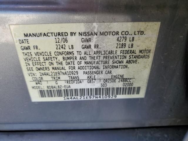 Photo 11 VIN: 1N4AL21E97N410929 - NISSAN ALTIMA 2.5 