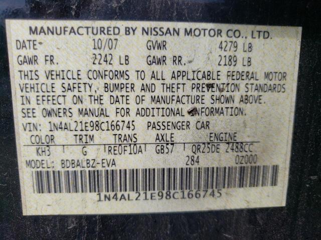 Photo 11 VIN: 1N4AL21E98C166745 - NISSAN ALTIMA 