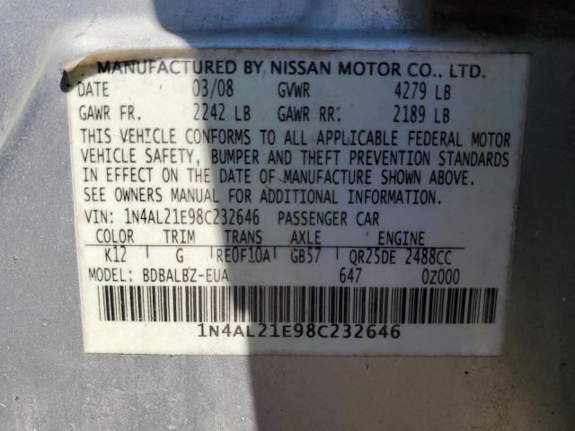 Photo 12 VIN: 1N4AL21E98C232646 - NISSAN ALTIMA 