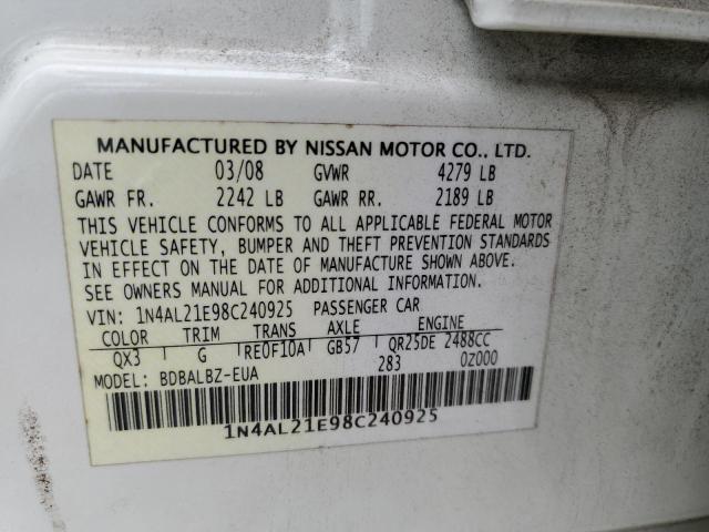 Photo 11 VIN: 1N4AL21E98C240925 - NISSAN ALTIMA 2.5 