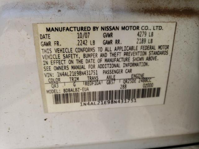 Photo 11 VIN: 1N4AL21E98N431751 - NISSAN ALTIMA 