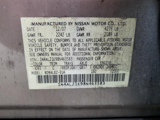 Photo 12 VIN: 1N4AL21E98N463583 - NISSAN ALTIMA 2.5 