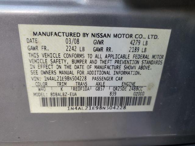 Photo 11 VIN: 1N4AL21E98N504228 - NISSAN ALTIMA 