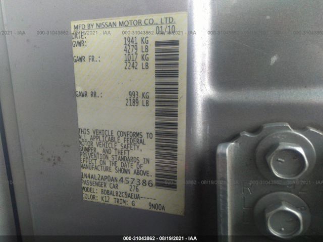 Photo 8 VIN: 1N4AL2AP0AN457386 - NISSAN ALTIMA 