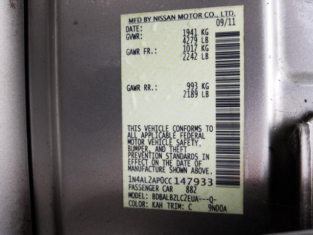 Photo 9 VIN: 1N4AL2AP0CC147933 - NISSAN ALTIMA BAS 