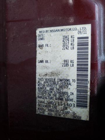 Photo 9 VIN: 1N4AL2AP0CC155403 - NISSAN ALTIMA BAS 