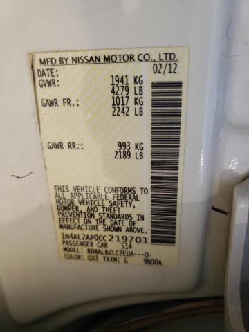 Photo 9 VIN: 1N4AL2AP0CC219701 - NISSAN ALTIMA BAS 