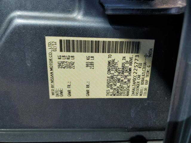 Photo 12 VIN: 1N4AL2AP0CC225773 - NISSAN ALTIMA BAS 