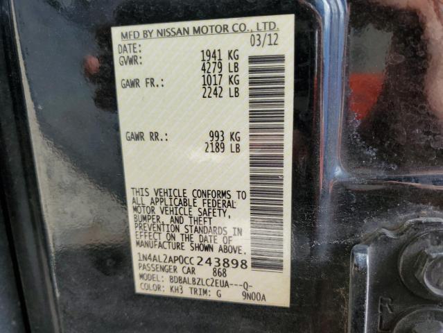 Photo 11 VIN: 1N4AL2AP0CC243898 - NISSAN ALTIMA BAS 