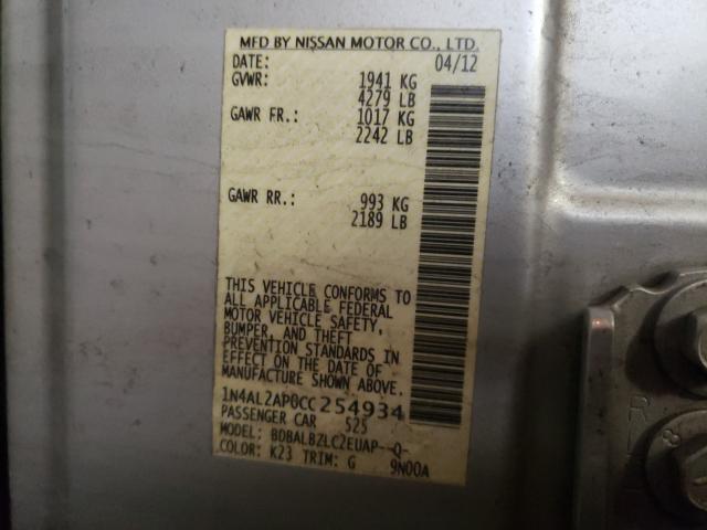 Photo 9 VIN: 1N4AL2AP0CC254934 - NISSAN ALTIMA BAS 