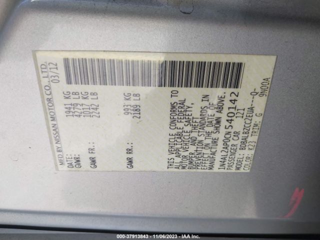 Photo 8 VIN: 1N4AL2AP0CN540142 - NISSAN ALTIMA 