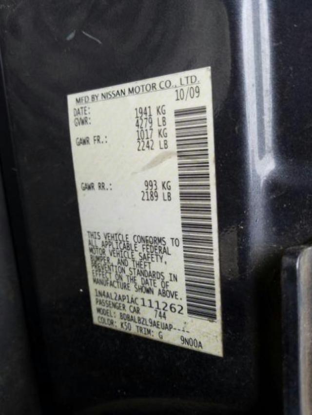 Photo 9 VIN: 1N4AL2AP1AC111262 - NISSAN ALTIMA 