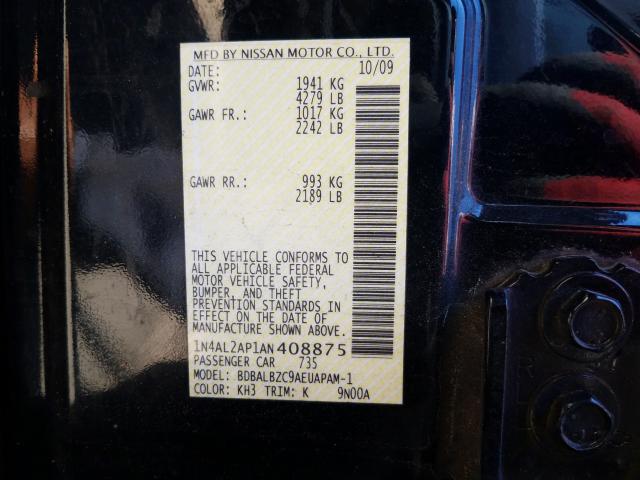 Photo 9 VIN: 1N4AL2AP1AN408875 - NISSAN ALTIMA BAS 